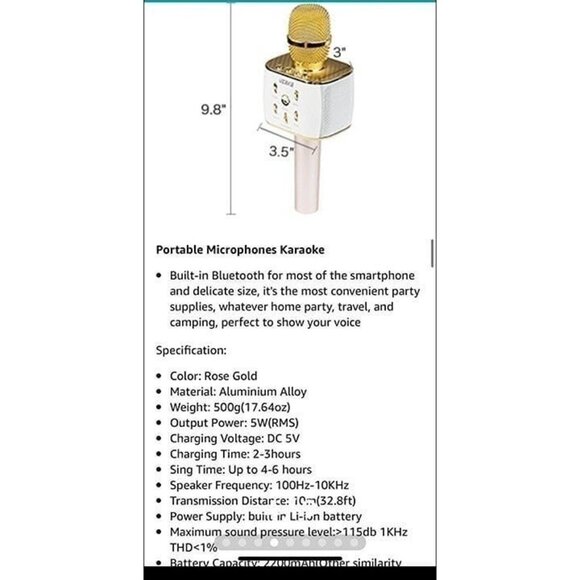 BLUETOOTH KARAOKE MICROPHONE MACHINE-LIKE NEW - Picture 3 of 3